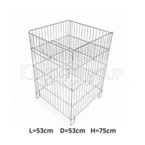 Телен промо кош с подвижно дъно 53×53×75 см – хромиран
