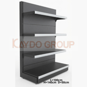 Стенен метален стелаж с плътен гръб 140x100x50см + 3х40 Сив/Антрацит